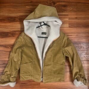 GAP Women's Tan Corduroy Utility Jacket with Sherpa Lining